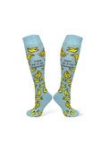 Me-vo Tekli Açık Mavi Renkli Uzun Unisex Esnek Nem Alabilen Pamuklu Muz Desenli Dizüstü Çorap thumbnail 1