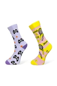 Me-vo 2'li Karışık Renkli Unisex Esnek Nem Alabilen Pamuklu Oyun Temalı Soket Çoraplar thumbnail 1