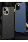 CEPCASE    Apple  iPhone 13 Mini Kılıf Faux Leather Deri Tasarım Metal Tuş Darbe Emici Sağlam Koruma thumbnail 5