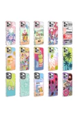 CEPCASE    Apple  iPhone 12 Pro Max Kılıf Kamera Korumalı Colourful Desenli Hard Silikon Summer Style Kapak - 3