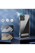 CEPCASE    Apple  iPhone 14 Pro Kılıf Standlı Şeffaf Silikon L-stand Tasarım Airbag Shockproff Kapak thumbnail 5