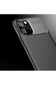 CEPCASE    Apple iPhone 11 Pro Max Kılıf Karbon Fiber Tasarım Ultra Slim Lüx Görünüm Silikon Kapak - 6