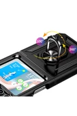 CEPCASE    Galaxy Z Flip 5 Kılıf Standlı Magnet Mıknatıslı Yüzük Armored Zırhlı Kapak - 4