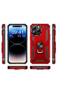 CEPCASE    Iphone 15 Pro Kılıf Standlı Magnet Mıknatıslı Yüzük Armored Zırhlı Kapak thumbnail 4