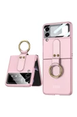 CEPCASE    Galaxy Z Flip 3 Kılıf Yüzük Aparatlı Matte Yüzey Kamera Korumalı Flip Ring Tam Kalıp thumbnail 1