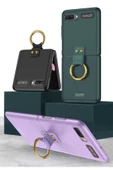CEPCASE    Galaxy Z Flip Kılıf Kılıf Yüzük Aparatlı Matte Yüzey Kamera Korumalı Flip Ring Tam Kalıp thumbnail 5