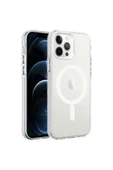 CEPCASE    Iphone 12 Pro Kılıf Magsafe Şarj Özellikli Buzlu Matte Transparent Tam Kalıp thumbnail 1