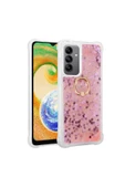 CEPCASE    Galaxy A14 Kılıf Yüzük Standlı Sıvılı Simli Pullu Renkli Desenli Silikon Kapak thumbnail 1