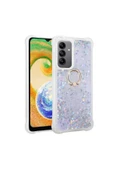 CEPCASE    Galaxy A14 Kılıf Yüzük Standlı Sıvılı Simli Pullu Renkli Desenli Silikon Kapak thumbnail 1