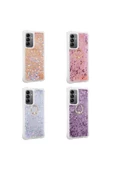 CEPCASE    Galaxy A34 Kılıf Kılıf Yüzük Standlı Sıvılı Simli Pullu Renkli Desenli Silikon Kapak - 3