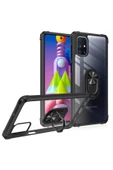 CEPCASE    Samsung Galaxy M51 Kılıf Arka Şeffaf Köşe Ve Yüzük Renkli Darbeye Dayanıklı Sert Pc Kapak thumbnail 4
