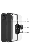 CEPCASE    Iphone 13 Kılıf Arka Şeffaf Köşe Ve Yüzük Renkli Darbeye Dayanıklı Sert Pc Kapak thumbnail 4