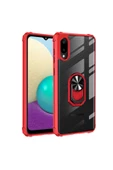 CEPCASE    Samsung Galaxy A02 Kılıf Arka Şeffaf Köşe Ve Yüzük Renkli Darbeye Dayanıklı Sert Pc Kapak thumbnail 1