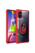 CEPCASE    Samsung Galaxy M51 Kılıf Arka Şeffaf Köşe Ve Yüzük Renkli Darbeye Dayanıklı Sert Pc Kapak thumbnail 2