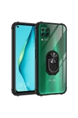 CEPCASE    Huawei P40 Lite Kılıf Arka Şeffaf Köşe Ve Yüzük Renkli Darbeye Dayanıklı Sert Pc Kapak thumbnail 1