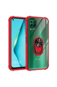 CEPCASE    Huawei P40 Lite Kılıf Arka Şeffaf Köşe Ve Yüzük Renkli Darbeye Dayanıklı Sert Pc Kapak thumbnail 2