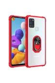 CEPCASE    Samsung Galaxy A21s Kılıf Arka Şeffaf Köşe Ve Yüzük Renkli Darbeye Dayanıklı Sert Pc Kapak thumbnail 1