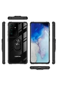 CEPCASE    Samsung Galaxy S21 Ultra Kılıf Arka Şeffaf Köşe Ve Yüzük Renkli Darbeye Dayanıklı Sert Pc Kapak thumbnail 6