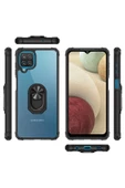 CEPCASE    Samsung Galaxy A12 Kılıf Arka Şeffaf Köşe Ve Yüzük Renkli Darbeye Dayanıklı Sert Pc Kapak thumbnail 5