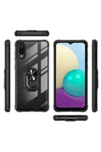 CEPCASE    Samsung Galaxy A02 Kılıf Arka Şeffaf Köşe Ve Yüzük Renkli Darbeye Dayanıklı Sert Pc Kapak thumbnail 6