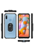 CEPCASE    Samsung Galaxy A11 Kılıf Arka Şeffaf Köşe Ve Yüzük Renkli Darbeye Dayanıklı Sert Pc Kapak thumbnail 5