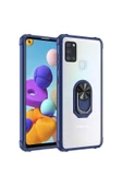 CEPCASE    Samsung Galaxy A21s Kılıf Arka Şeffaf Köşe Ve Yüzük Renkli Darbeye Dayanıklı Sert Pc Kapak thumbnail 1