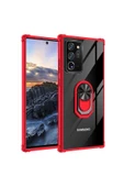 CEPCASE    Samsung Galaxy Note 20 Ultra Kılıf Arka Şeffaf Köşe Ve Yüzük Renkli Darbeye Dayanıklı Sert Pc Kapak thumbnail 1