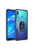 CEPCASE    Huawei Y7 Prime 2019 Kılıf Arka Şeffaf Köşe Ve Yüzük Renkli Darbeye Dayanıklı Sert Pc Kapak thumbnail 2
