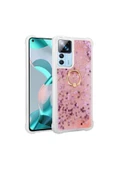 CEPCASE    Xiaomi Mi 12t Pro Kılıf Yüzük Standlı Sıvılı Simli Pullu Renkli Desenli Silikon Kapak thumbnail 1