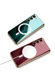 CEPCASE    Galaxy S23 Kılıf Wireless Magsafe Şarj Özellikli Elektroplating Kaplama Aynalı Mirror Kapak thumbnail 4