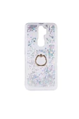 CEPCASE    Oppo A5 2020 Kılıf Yüzük Standlı Sıvılı Simli Pullu Renkli Desenli Silikon Kapak - 1