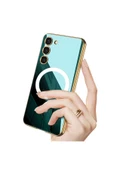 CEPCASE    Galaxy S23 Kılıf Wireless Magsafe Şarj Özellikli Elektroplating Kaplama Aynalı Mirror Kapak thumbnail 5