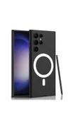CEPCASE    Samsung Galaxy S23 Ultra Kılıf Wireless Şarj Özellikli Magsafe Mıknatıslı Ince Zarif Silikon Kapak thumbnail 1