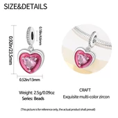 MAM Barbie Serisi Kalp Kalbe Pembe Gümüş Charm - 4