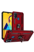CEPCASE    Samsung Galaxy M30s Kılıf Standlı Magnet Mıknatıslı Yüzük Armored Zırhlı Kapak - 3
