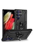 CEPCASE    Samsung Galaxy S23 Ultra Kılıf Standlı Magnet Mıknatıslı Yüzük Armored Zırhlı Kapak thumbnail 1