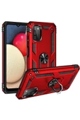 CEPCASE    Samsung Galaxy A03s Kılıf Standlı Magnet Mıknatıslı Yüzük Armored Zırhlı Kapak thumbnail 2