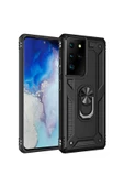 CEPCASE    Samsung Galaxy S21 Ultra Kılıf Standlı Magnet Mıknatıslı Yüzük Armored Zırhlı Kapak thumbnail 1