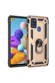 CEPCASE    Samsung Galaxy A21s Kılıf Standlı Magnet Mıknatıslı Yüzük Armored Zırhlı Kapak thumbnail 1