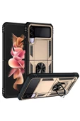 CEPCASE    Samsung Galaxy Z Flip 3 Kılıf Standlı Magnet Mıknatıslı Yüzük Armored Zırhlı Kapak thumbnail 1