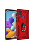 CEPCASE    Samsung Galaxy A21s Kılıf Standlı Magnet Mıknatıslı Yüzük Armored Zırhlı Kapak thumbnail 1