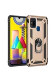 CEPCASE    Samsung Galaxy M31 Kılıf Standlı Magnet Mıknatıslı Yüzük Armored Zırhlı Kapak thumbnail 1