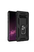 CEPCASE    Samsung Galaxy S10 Plus Kılıf Standlı Magnet Mıknatıslı Yüzük Armored Zırhlı Kapak thumbnail 1