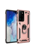 CEPCASE    Samsung Galaxy S21 Ultra Kılıf Standlı Magnet Mıknatıslı Yüzük Armored Zırhlı Kapak thumbnail 1