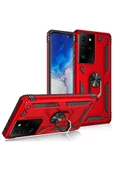 CEPCASE    Samsung Galaxy S21 Ultra Kılıf Standlı Magnet Mıknatıslı Yüzük Armored Zırhlı Kapak thumbnail 4