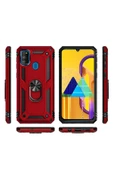 CEPCASE    Samsung Galaxy M30s Kılıf Standlı Magnet Mıknatıslı Yüzük Armored Zırhlı Kapak - 4