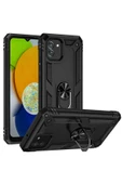 CEPCASE    Samsung Galaxy A03 Kılıf Standlı Magnet Mıknatıslı Yüzük Armored Zırhlı Kapak thumbnail 1
