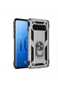 CEPCASE    Samsung Galaxy S10 Kılıf Standlı Magnet Mıknatıslı Yüzük Armored Zırhlı Kapak thumbnail 1