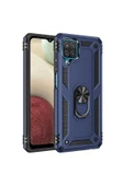 CEPCASE    Samsung Galaxy A12 Kılıf Standlı Magnet Mıknatıslı Yüzük Armored Zırhlı Kapak thumbnail 1