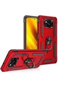 CEPCASE    Xiaomi Poco X3 Kılıf Standlı Magnet Mıknatıslı Yüzük Armored Zırhlı Kapak thumbnail 3